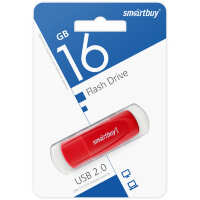 Купить онлайн Флэш-карта smart buy 16GB Scout красная с колпачком USB 2.0 в интернет-магазине компьютерной техники com-dv.ru с доставкой по Хабаровску недорого.