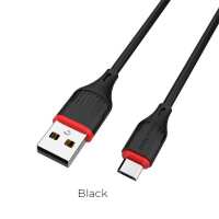 Купить онлайн Borofone кабель USB-microUSB BX17 круглый черный 1.0м 2.0А в интернет-магазине компьютерной техники com-dv.ru с доставкой по Хабаровску недорого.