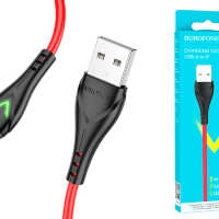 Купить онлайн BOROFONE кабель USB-iPHONE 5-x BX65 силик.с подсв. красный 1м в интернет-магазине компьютерной техники com-dv.ru с доставкой по Хабаровску недорого.