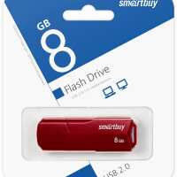 Купить онлайн Флеш карта SMARTBUY 8Gb CLUE красный в интернет-магазине компьютерной техники com-dv.ru с доставкой по Хабаровску недорого.