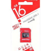 Купить онлайн micro SDHC карта памяти Smartbuy 16GB Сlass 10 UHS-I (без адаптеров) в интернет-магазине компьютерной техники com-dv.ru с доставкой по Хабаровску недорого.