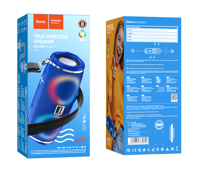 Заказать онлайн Колонка Bluetooth HOCO HC12 синяя в интернет-магазине компьютерной техники com-dv.ru с доставкой по Хабаровску недорого.