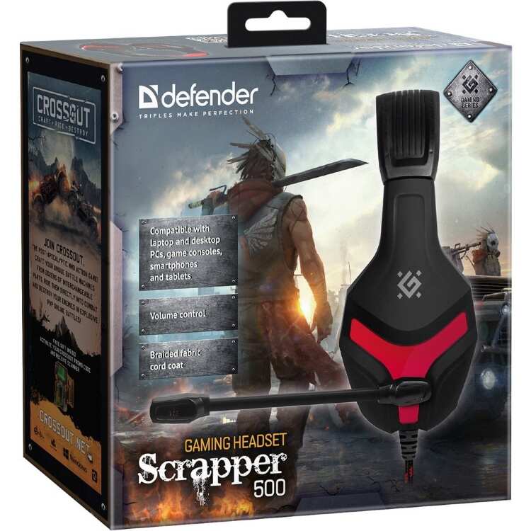 Заказать онлайн Defender игровая SCRAPPER 500 стерео-гарнитура черно\красная в интернет-магазине компьютерной техники com-dv.ru с доставкой по Хабаровску недорого.